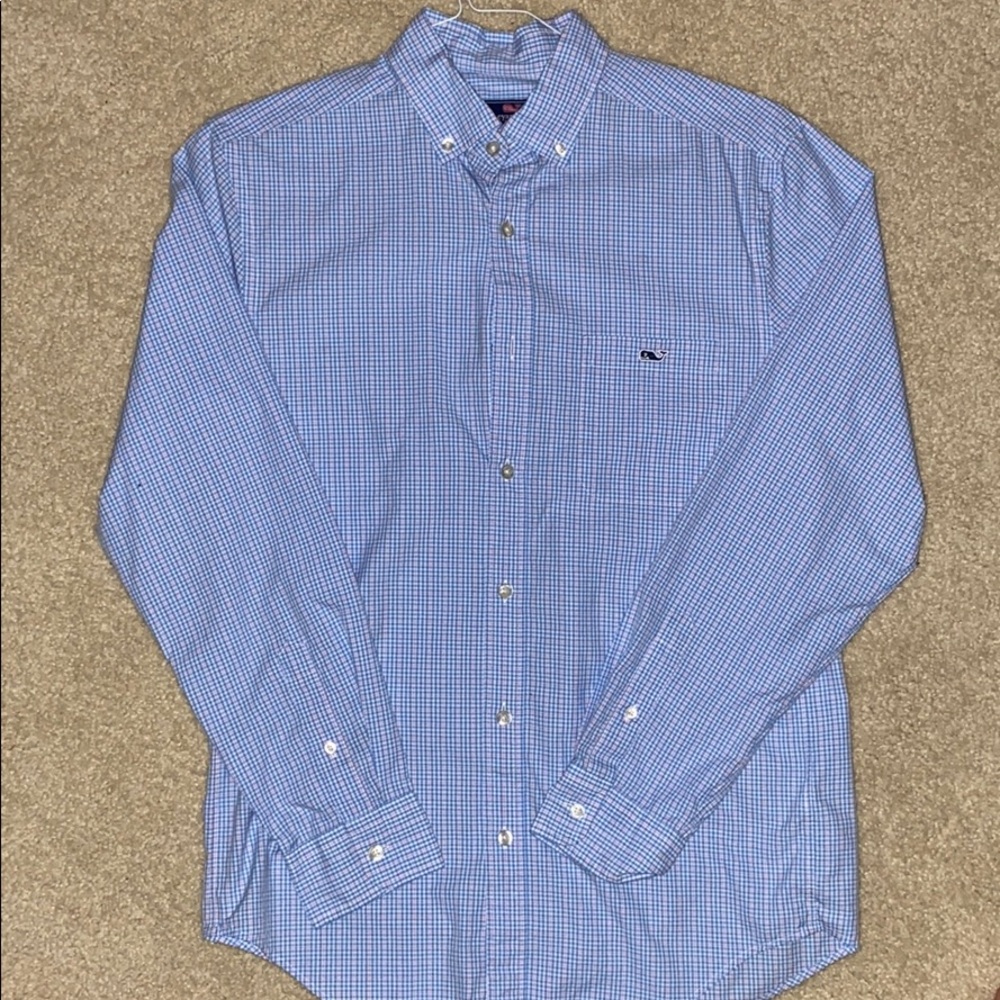 Vineyard Vines blue button-down shirt